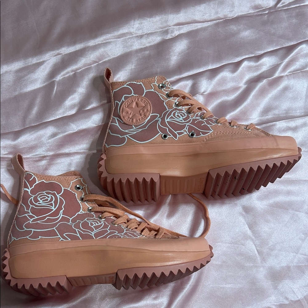 Converse Women's High-Top Sneakers in Peach Floral